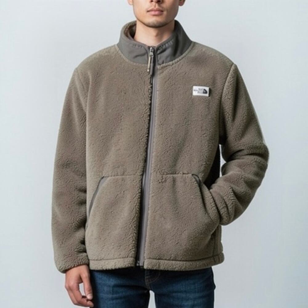 The North Face Men's Campshire Full Zip Fleece Jacket Men's L Burnt Olive